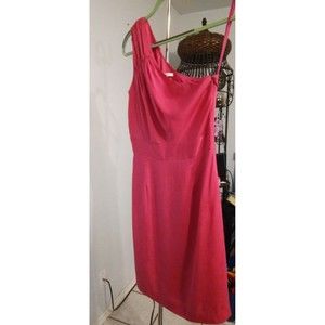 Banana Republic one shoulder womens dress pink size 2 with side zipper